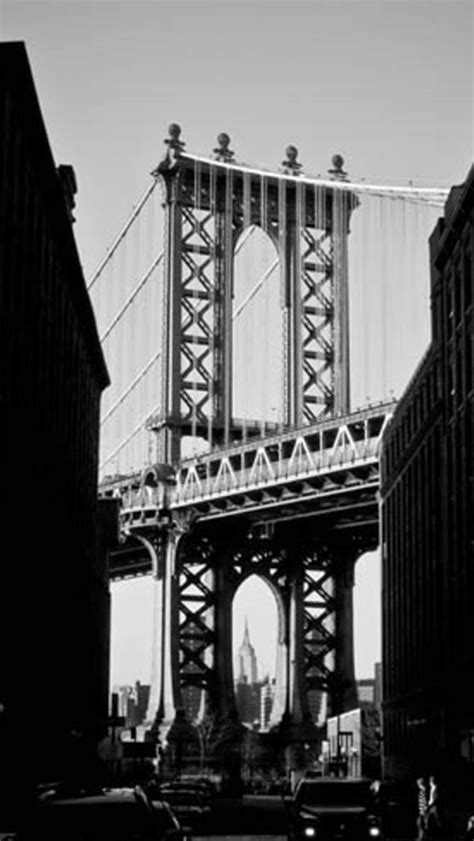 Manhattan Bridge New York Black And White Iphone Wallpapers Free Download