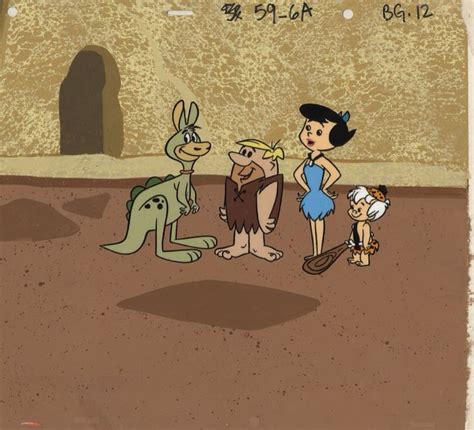 Publicity Cel And Production Background Featuring The Rubbles Vintage
