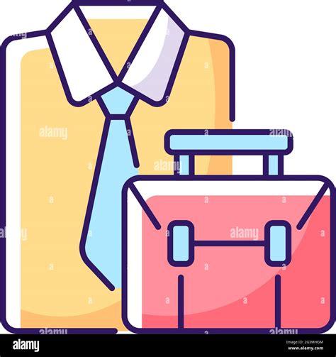 formal clothing and briefcase rgb color icon stock vector image and art alamy