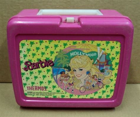 vtg 1988 thermos plastic lunchbox barbie doll hollywood trademark by mattel inc ebay