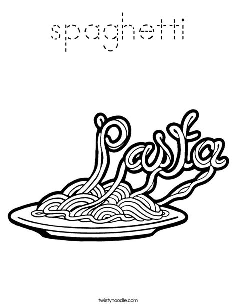 Plate Of Spaghetti Coloring Page Coloring Pages