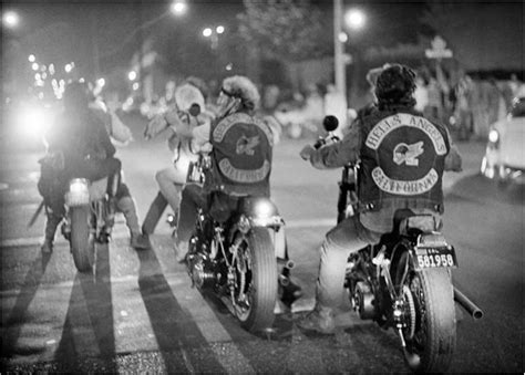 Hells Angels Riding Off At Night San Francisco 1967