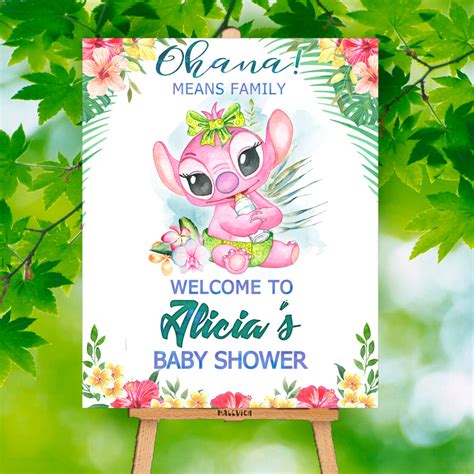 Lilo And Stitch Welcome Sign Lilo And Stitch Baby Shower Etsy
