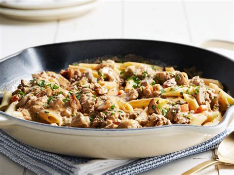 Feed the family this simple hamburger stroganoff: Hamburger Stroganoff Skillet | Recipe | Food network ...