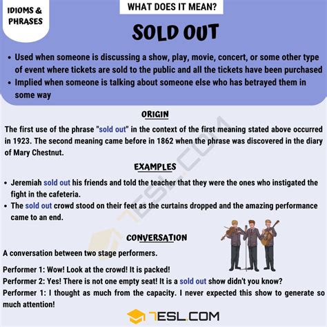 What Is The Meaning Of The Helpful Term Sold Out • 7esl