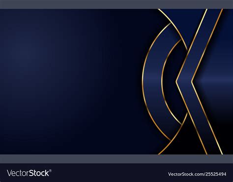 Modern Navy Background With Light Golden Lines Vector Image