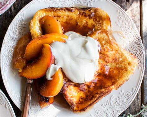 Sour Cream French Toast With Brown Sugar Peaches The Original Dish
