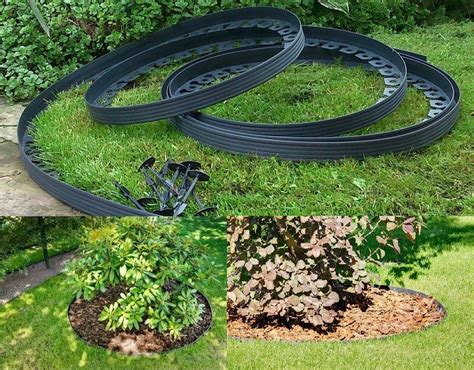 Garden Lawn Edging Flexible Plastic Garden Border 10m 60 Pegs Paths