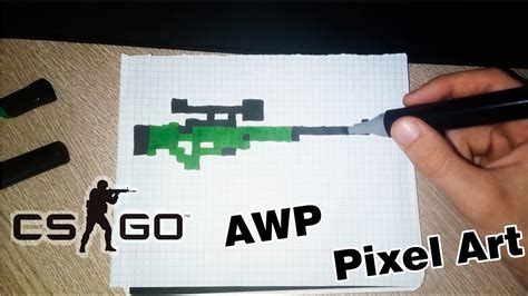 Handmade Pixel Art How To Draw Awp Sniper Rifle Awm Pixel Art Easy