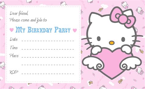 kitty  printable invitation templates