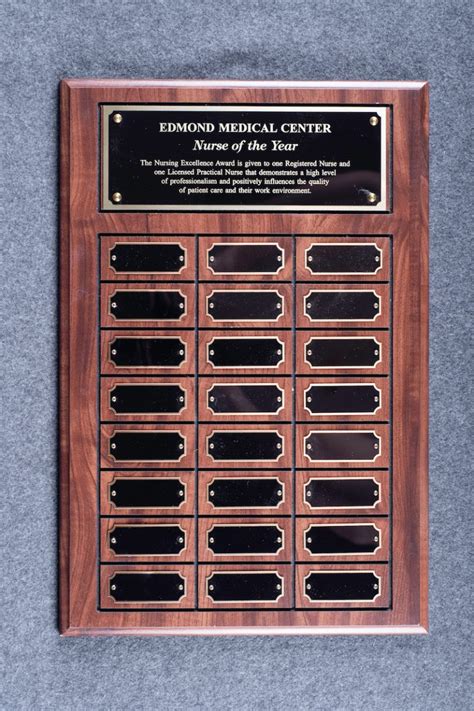 Perpetual Recognition Plaque 24 Plate Edmond Trophy