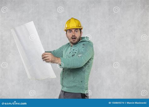 Reviewing Technical Drawing Focus On Drawing Royalty Free Stock Photo