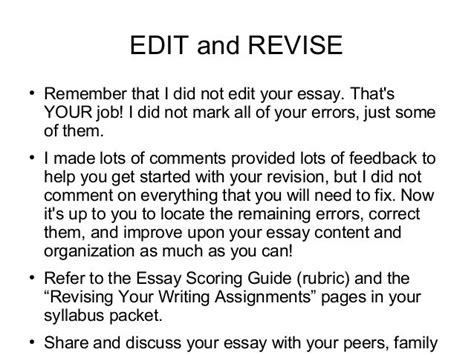 Revising Your College Essay