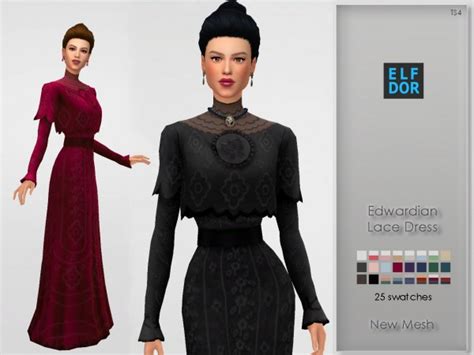 Elfdor Edwardian Lace Dress Sims 4 Downloads