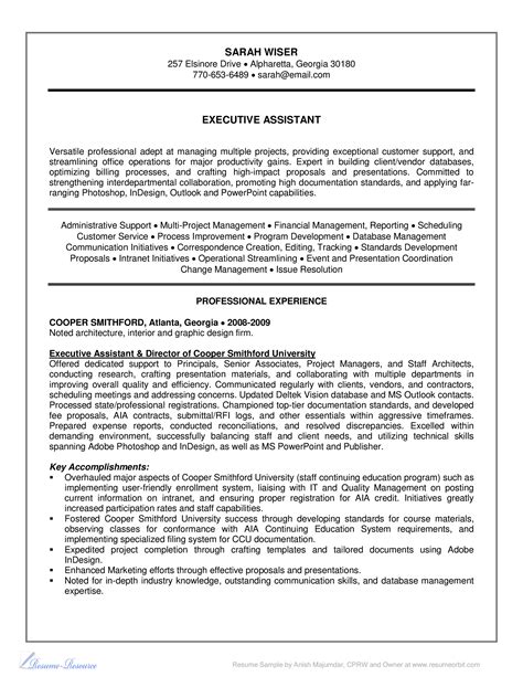 Executive Assistant Resume Examples at George Riley blog