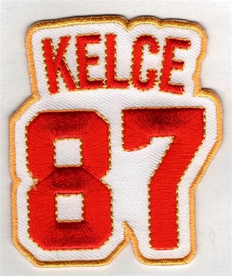 Travis Kelce No 87 Patch Jersey Number Football Sew Or Etsy