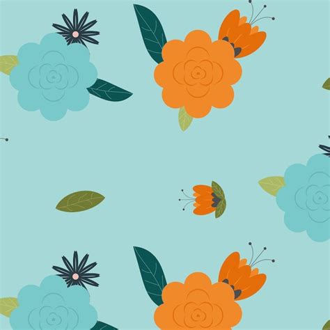 Premium Vector Art Illustration Abstract Floral Pattern On A Blue Background