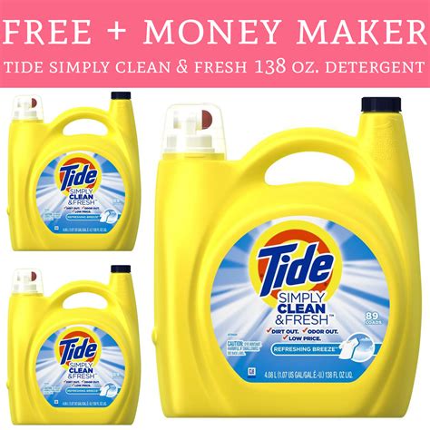 Free Money Maker Tide Simply Clean And Fresh 138 Oz