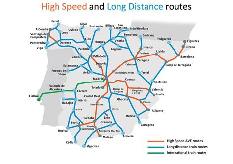 Spain High Speed Rail Map Spain High Speed Train Map Southern Europe