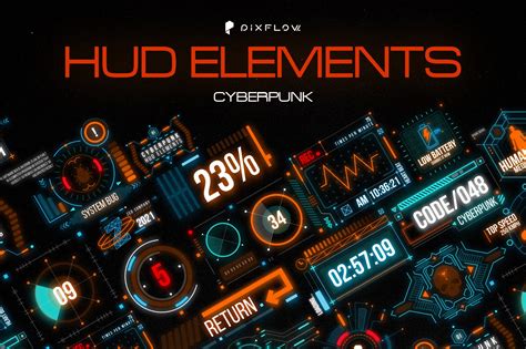 Cyberpunk Hud Elements Graphic Objects Creative Market