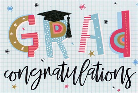 Pictura Grad Text With Glitter Mortarboard High School Graduation