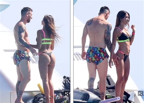 lionel messi and his wife antonella roccuzzo show off their incredible bodies to ibiza next mba