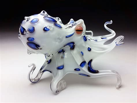 Blue Ringed Octopus Ii By Jeff And Heather Thompson Art Glass Sculpture Glass Art Sculpture
