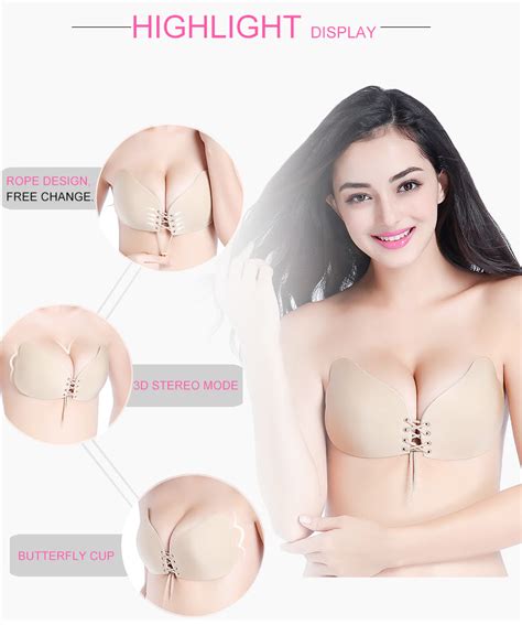Bandage Self Adhesive Invisible Strapless Push Up Bra Top Stick Gel Silicone Bralette Sexy Deep