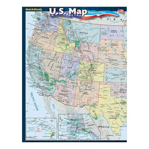 Quickstudy World U S Map Laminated Reference Guide Geographia Maps