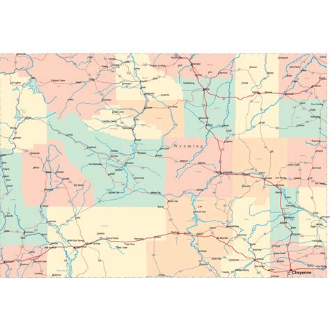Wyoming Road Map - WY Road Map - Wyoming Highway Map