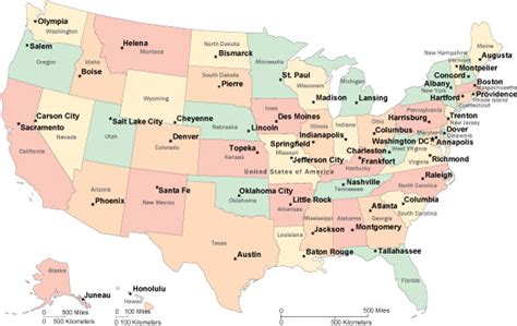 State Capitals And Capital City Maps For The 50 Usa States