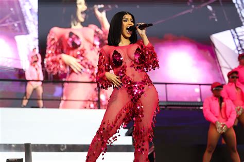Cardi B Gets Risky In Pink Mesh At The Wireless Festival In The Uk