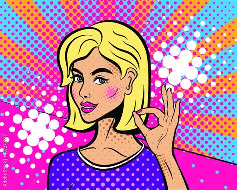 sexy pop art woman with squinted eyes and open mouth vector background in comic style retro pop