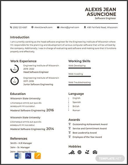 Browse resume examples for software engineering jobs. Free Software Quality Engineer CV | Cv template, Resume design template, Cv design template