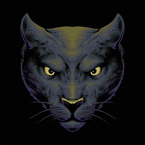 Black Panther Head Vector Illustration 36156802 Vector Art At Vecteezy