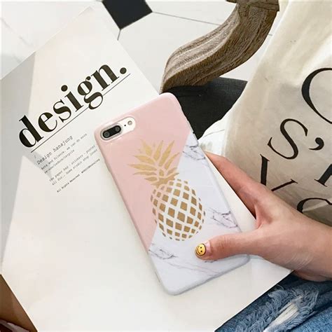 Pineapple Phone Case For Apple Iphone 6s Fruits Splicing Marble Case