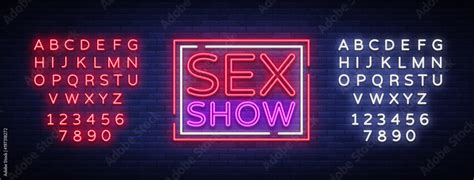 Sex Show Neon Sign Bright Night Banner In Neon Style Neon Billboards For Advertising Sex Shows