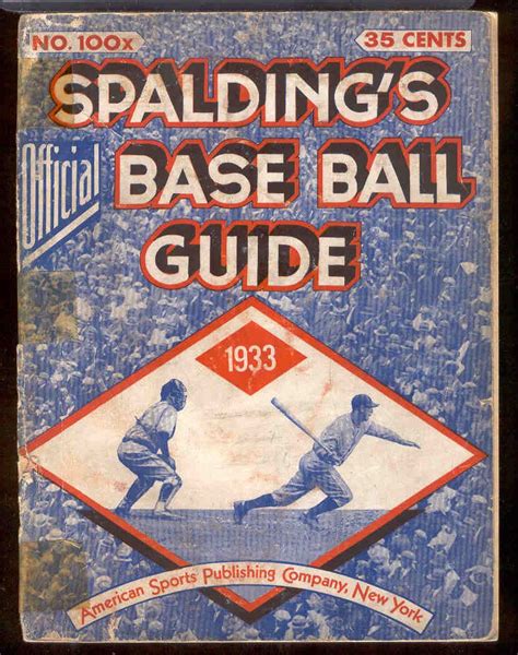 Lot Detail 1933 Spalding Baseball Guide