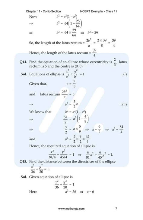 Ncert Exemplar Solutions For Class 11 Maths Chapter 11 Conic Sections
