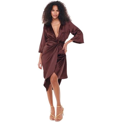 Never Fully Dressed Coco Satin Wrap Midaxi Dress Brown House Of Fraser