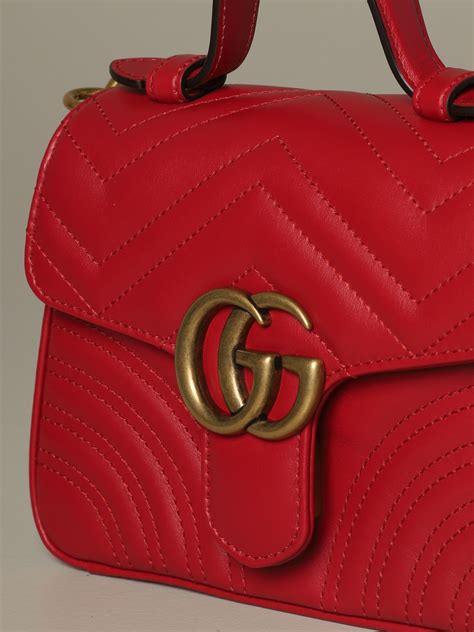 Gucci Marmont Handbag In Quilted Leather Crossbody Bags Gucci Women