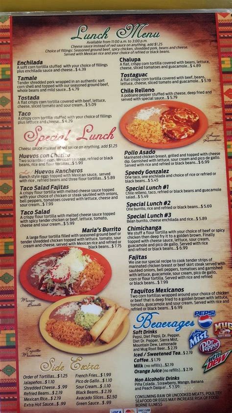 Maria's mexican restaurant with menu, specials, order online for pickup, takeout, carryout, or catering, the best steak wet omelette, pancakes breakfast special, chorizo breakfast burrrito maria's mexican restaurant is no longer in business. Menu of Maria's Mexican Restaurant in Independence, KS 67301