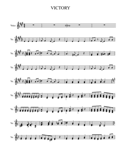 Victory Sheet Music For Voice Other Solo