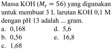 Massa Kohmr56 Yang Digunakan Untuk Membuat 3 ~l