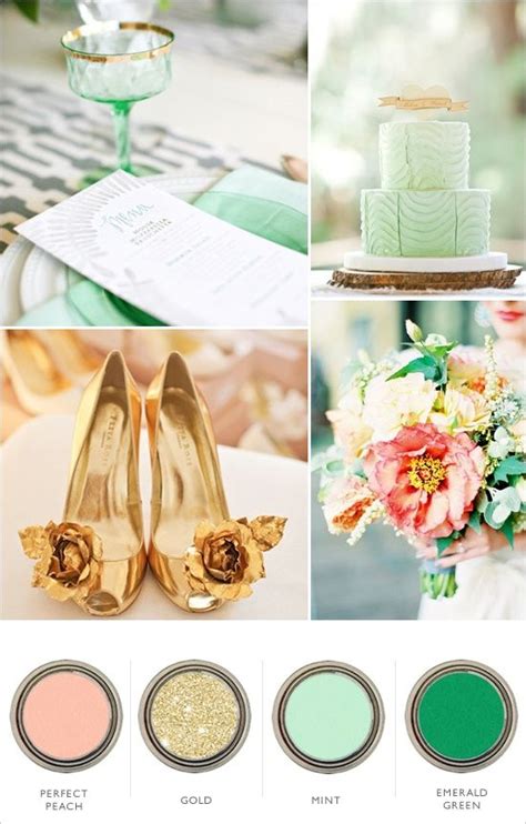 Mint and gold is a very refined and beautiful this is a chic mint, gold, and cream painting with gold glitter that melts into soft metallic champagne. Help Me Decide! Wedding Color Palettes [inspiration ...