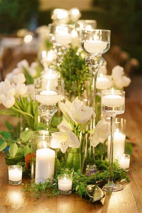 20 Simple And Chic Wedding Candle Centerpieces My Deer Flowers Part