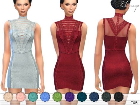 The Sims Resource Lace Trim Dress By Ekinege Sims 4 Downloads
