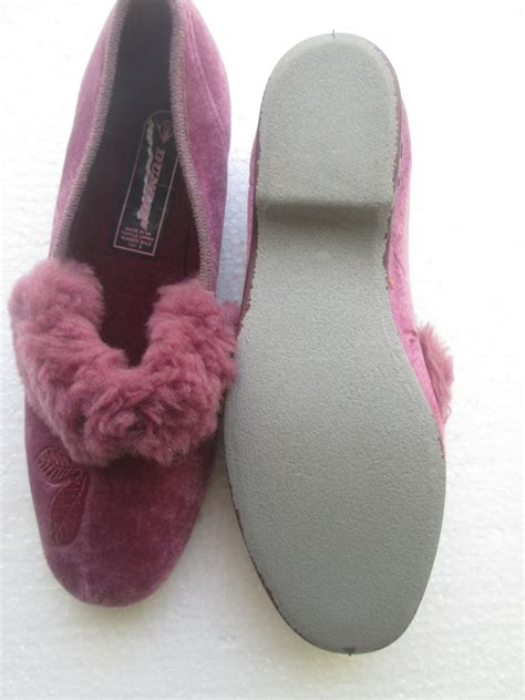 Vintage Half Cuff Fur Slippers Size 4 Dunlop Made In Britain 1970s New