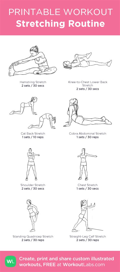 Stretching Routine Printable Workouts Stretch Routine Workout Labs