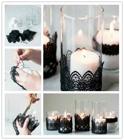 Doily Candle Holder Cheap Halloween Decorations Halloween Diy Crafts